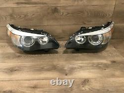 04 2007 Bmw E60 530i 545i Left & Right Xenon Headlight Adaptive Dynamic Set Oem