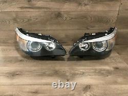 04 2007 Bmw E60 530i 545i Left & Right Xenon Headlight Adaptive Dynamic Set Oem