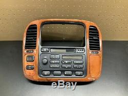 1998-2002 Lexus LX470 Climate Control Radio Tape CD Player Dash Wood Bezel OEM