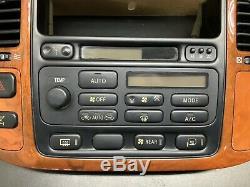 1998-2002 Lexus LX470 Climate Control Radio Tape CD Player Dash Wood Bezel OEM