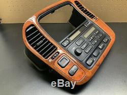 1998-2002 Lexus LX470 Climate Control Radio Tape CD Player Dash Wood Bezel OEM