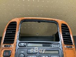 1998-2002 Lexus LX470 Climate Control Radio Tape CD Player Dash Wood Bezel OEM