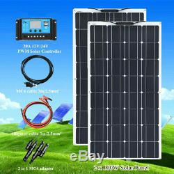 200W Solar Panel System Solar Cell Module 20A Controller for Home/Caravan/RV/Car