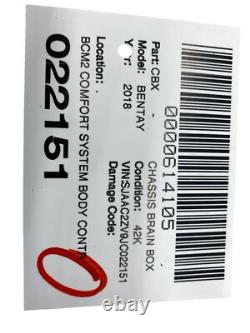 2016-2020 Bentley Bentayga Bcm2 Comfort System Body Control Module Unit Oem