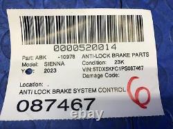 2021 2022 2023 Toyota Sienna Oem Anti Lock Brake System Control Module Pump