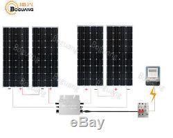 600w System Kit House 4x150w Solar Panel Module Inverter Controller Photovoltaic
