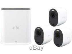 Arlo Ultra 4K UHD Wire-Free 3 Camera System, Indoor/Outdoor Security Cameras wit