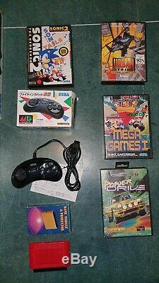 Asian Mega Drive console MD1 PAL-1 Plus boxed games, controller, module V. G. C