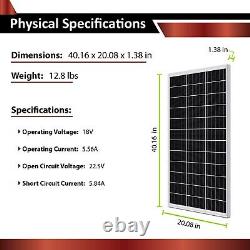 ExpertBattery 200W 12V Monocrystalline Solar Panel Kit with 20A PWM Controller