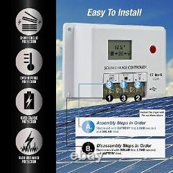 ExpertBattery 200W 12V Monocrystalline Solar Panel Kit with 20A PWM Controller