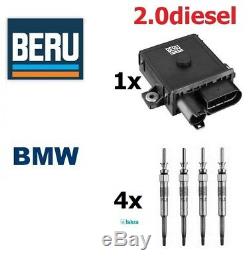 Genuine BERU BMW 1x Glow Plug Control Unit & 4x Glow Plugs E46 E90 E60 E70 E83