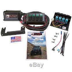 S-Tech 4 Switch System with Relay Center Green Dual LED 09-18 Jeep Wrangler JK