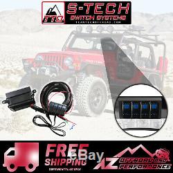 S-Tech 4 Switch System with relay center Blue Dual LED 97-06 Jeep Wrangler TJ/LJ