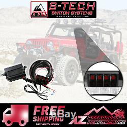 S-Tech 4 Switch System with relay center Red Dual LED 97-06 Jeep Wrangler TJ/LJ