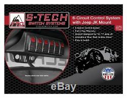 S-Tech 6 Switch System with Relay Center Blue Dual LED 09-18 Jeep Wrangler JK