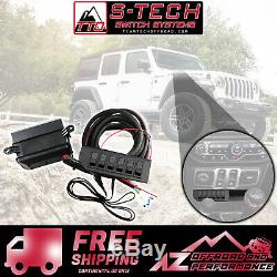 S-Tech 6 Switch System with Relay Center Blue Kit fits 2018 Jeep Wrangler JL