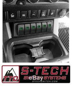 S-Tech 6 Switch System with Relay Center Green Dual LED 05-15 Toyota Tacoma