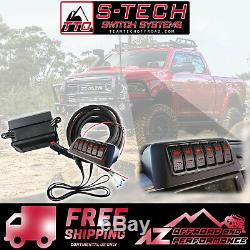 S-Tech 6 Switch System with Relay Center Red Dual LED fits 2013-2018 Ram Truck