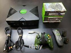 Xbox Original refurbished with controller, DVD remote/2 playback modules, 11 games