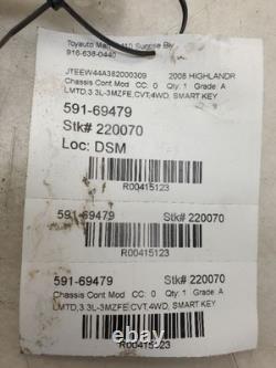 08-10 Toyota Highlander Limited 3.3l 4wd Au Module de Contrôle du Système Smart Key Ecm