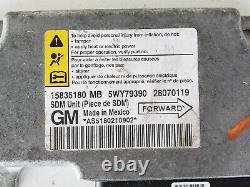 2008 Chevy Malibu 15835180 Module De Commande Du Système De Retenue De Sécurité Srs