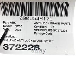 2022-2024 Infiniti Qx60 3.5l Awd Système de freinage antiblocage Module de contrôle de la pompe ABS