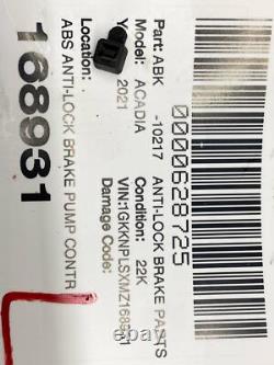 Module de contrôle de la pompe de frein ABS anti-blocage GMC ACADIA 2018-2023 avec système de pré-collision